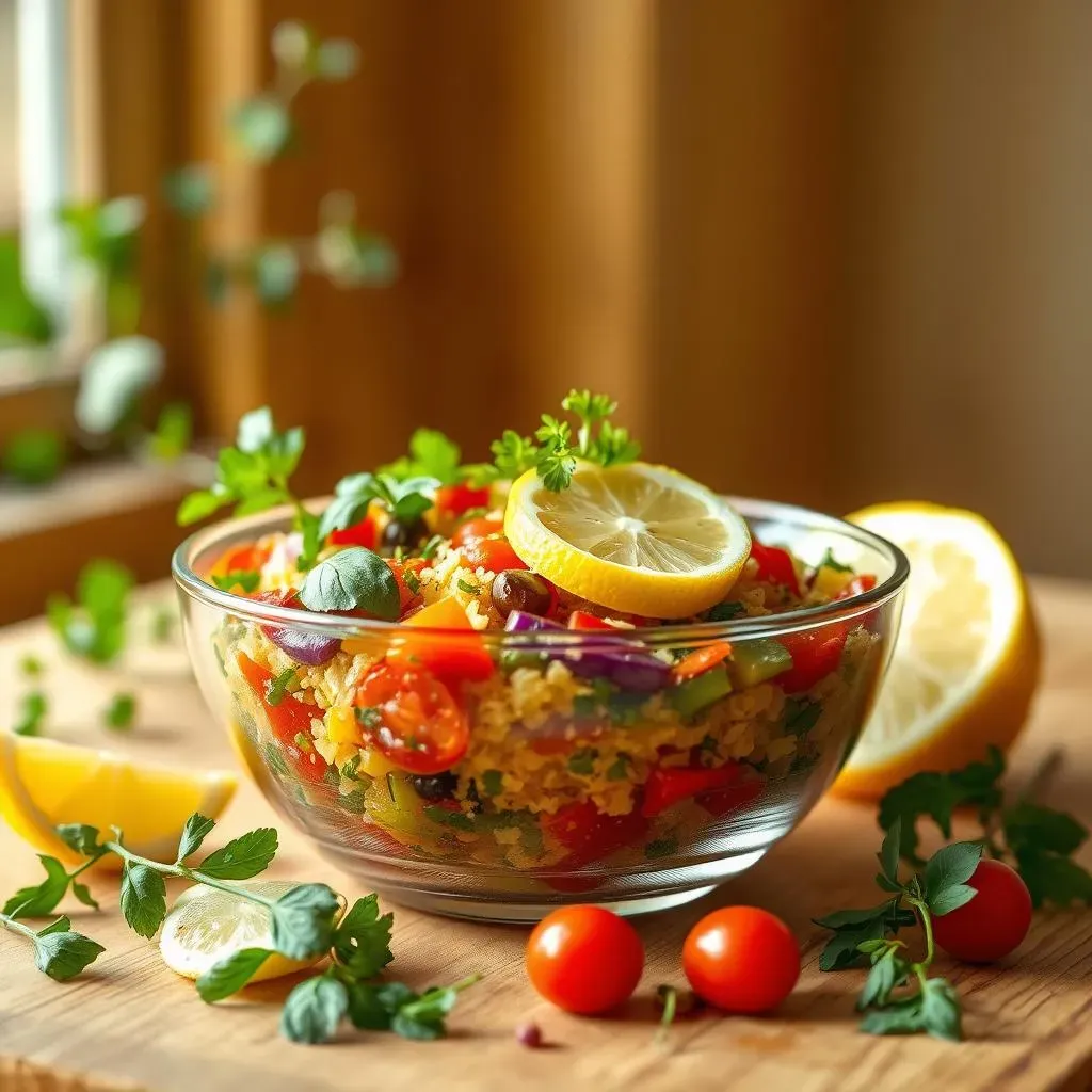 Ingrédients et préparation du taboulé végétarien aux légumes méditerranéens