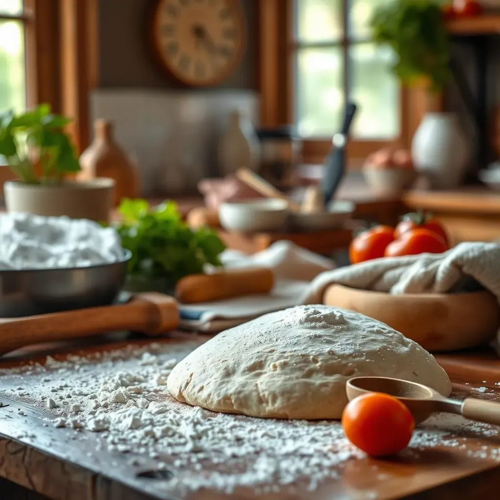 Préparation de la Pâte Maison pour une Pizza Méditerranéenne Végétarienne
